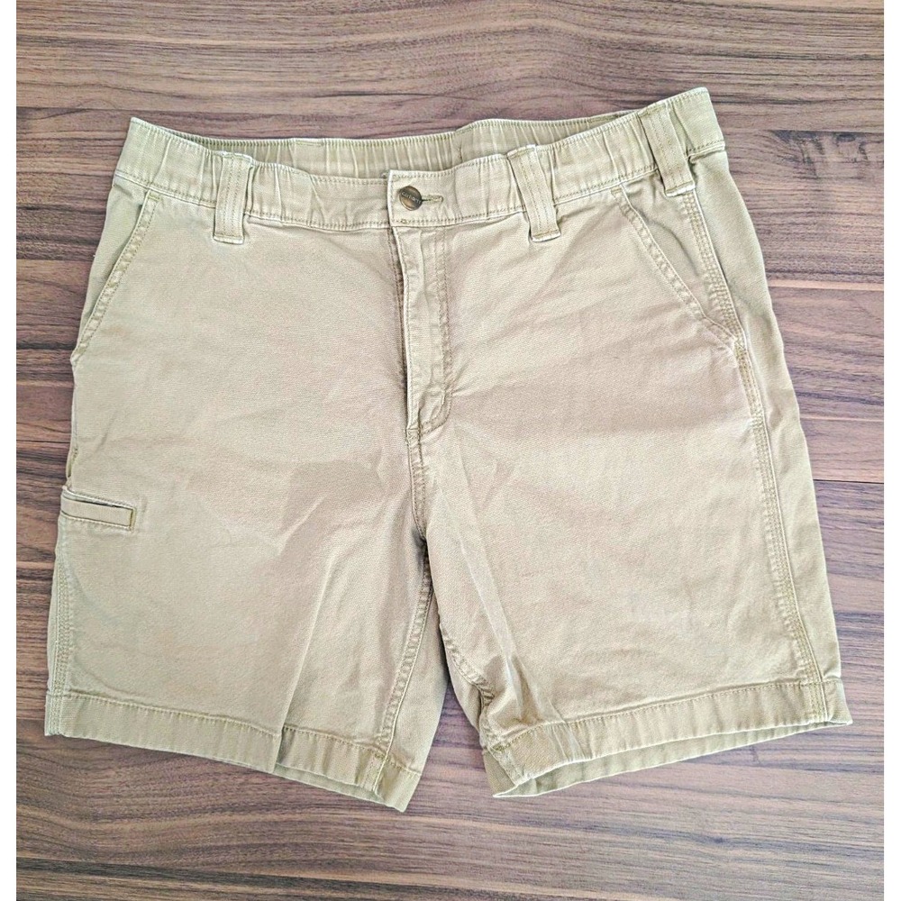 Carhartt Relaxed Fit Men's 33 Tan Canvas Work Shorts Carpenter Utility Khaki
